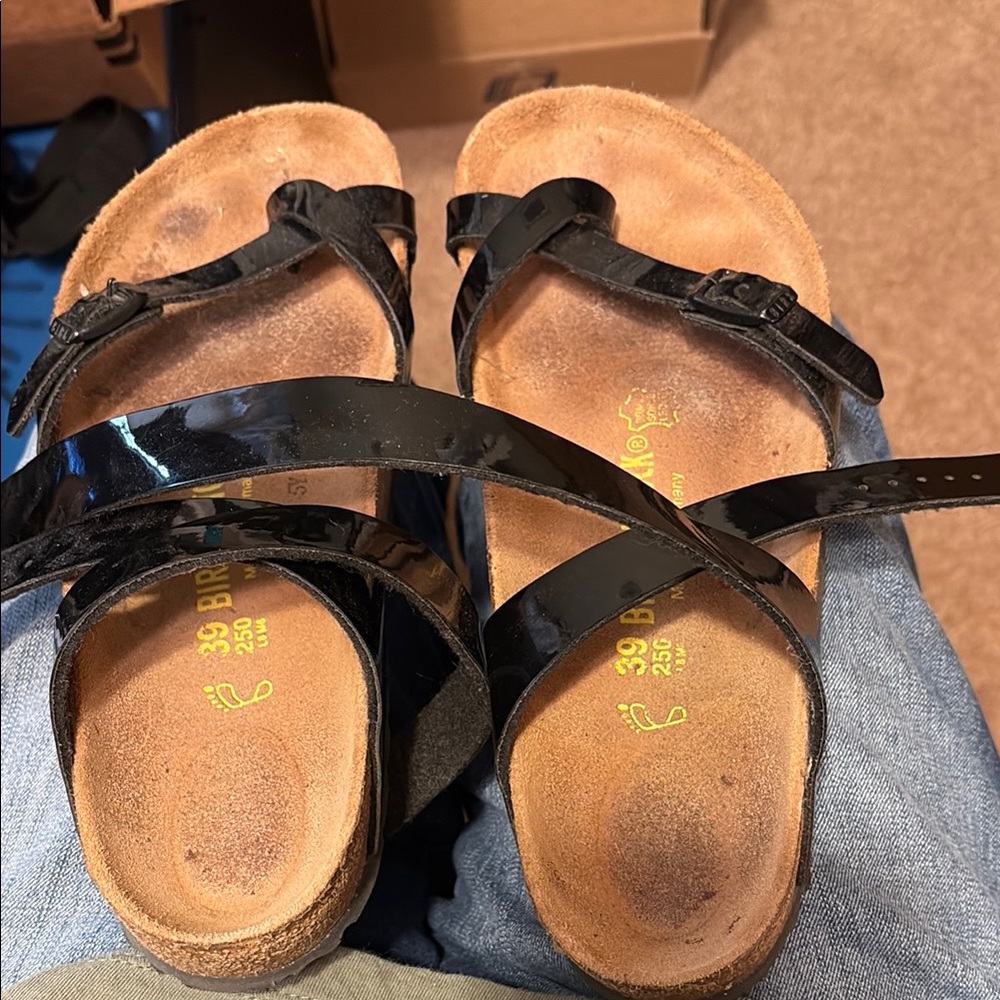 Birkenstock Black Patent Leather Sandals